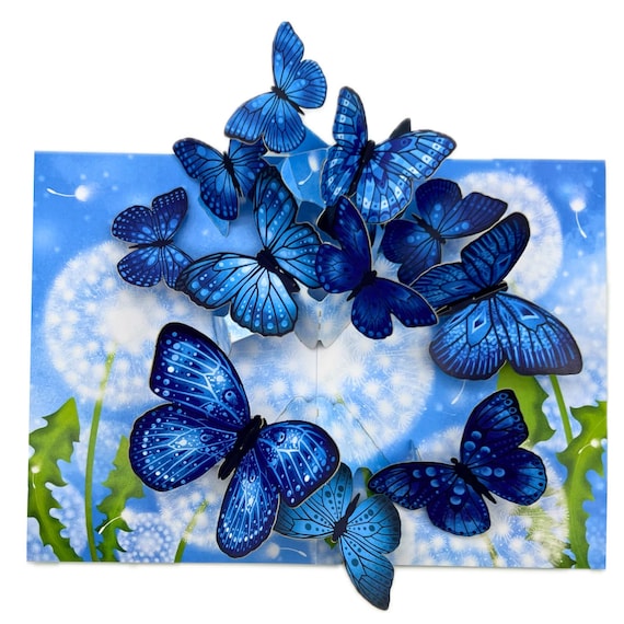 Cartes de vœux en 3D, papillons, fleurs, basketball, carte Pop-Up