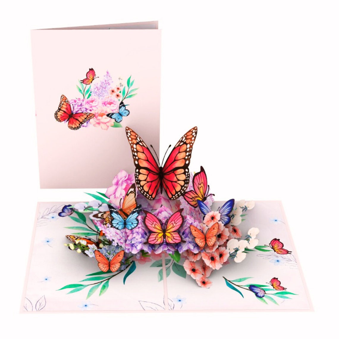 3D Butterfly Pop up Card: Personalized Floral Birthday Card - Etsy