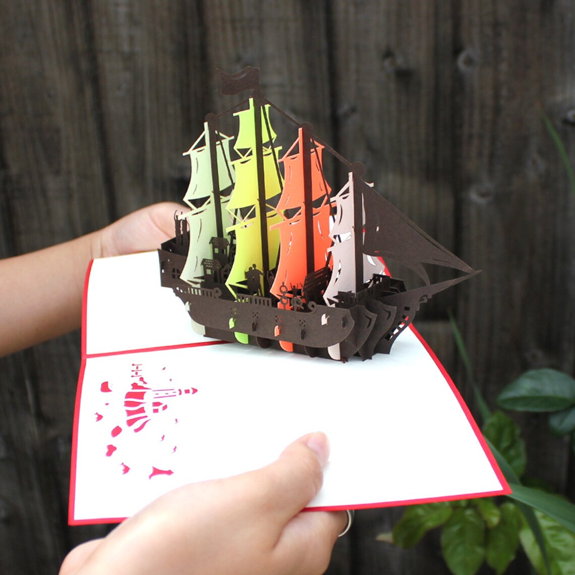 Handmade Pirate Ship Card 3D Sailing Ship Pop up Card Etsy
