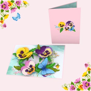 Sunshine Blossoms 3D Daffodil Pop-Up Card for Mothers Day Pansy