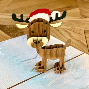 Christmas Reindeer Pop-Up Card: Festive Handmade Greeting Card