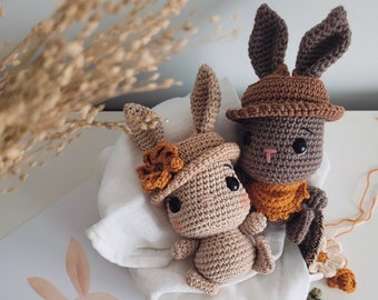 Crochet Pattern - Max & Maxy, the little bunnies - in English and Portuguese