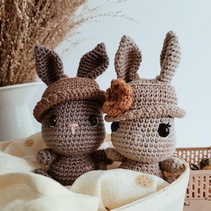 Crochet Pattern - Max & Maxy, the little bunnies - in English and Portuguese