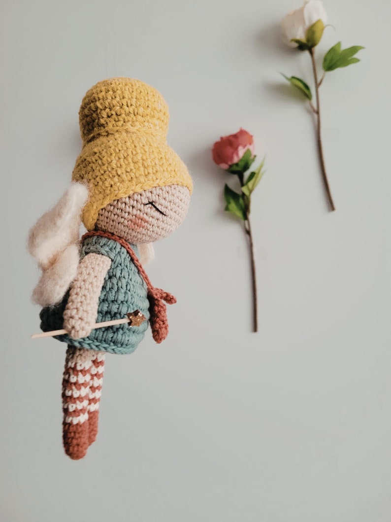 Crochet fairy doll pattern Aurora fairy doll amigurumi in English, Portuguese and Spanish image 7