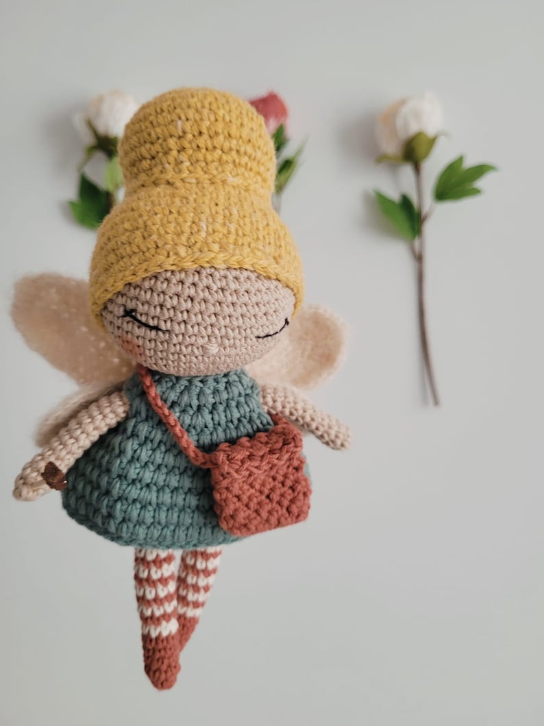 Crochet fairy doll pattern Aurora fairy doll amigurumi in English, Portuguese and Spanish image 1