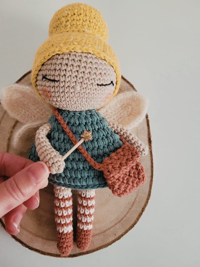 Crochet fairy doll pattern Aurora fairy doll amigurumi in English, Portuguese and Spanish image 4