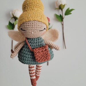 Crochet fairy doll pattern Aurora fairy doll amigurumi in English, Portuguese and Spanish image 8