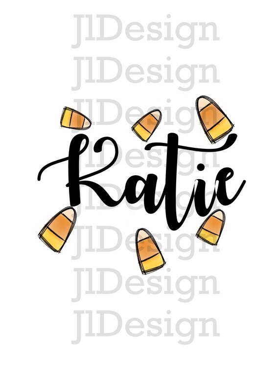 Candy Corn Name Frame Digital Download Kid Halloween PNG Etsy
