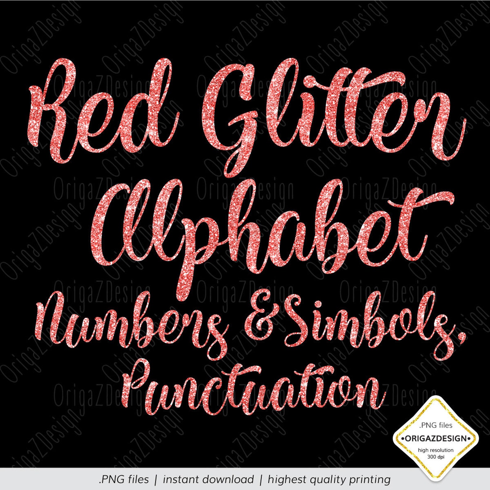 Red Glitter Alphabet Red Glitter letters Red Glitter | Etsy