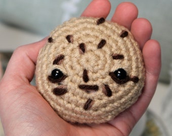 PDF Chocolate Chip Cookie Amigurumi With a little Tongue- Easy Crochet Pattern for beginners with a Youtube Video to Follow