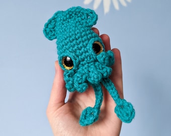 PDF crochet pattern Happy Little Squid  quick easy beginner amigurumi