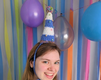 Chapéu de festa de aniversário Crochê Padrão PDF Feliz aniversário