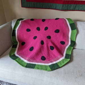 Watermelon Blanket PDF Crochet pattern summer lap food blanket rug