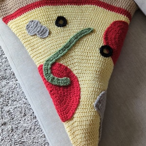 PDF PATTERN Pizza Blanket Crochet with Toppings Olives Pineapple Pepperoni Mushrooms Peppers image 4