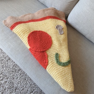 PDF PATTERN Pizza Blanket Crochet with Toppings Olives Pineapple Pepperoni Mushrooms Peppers image 2