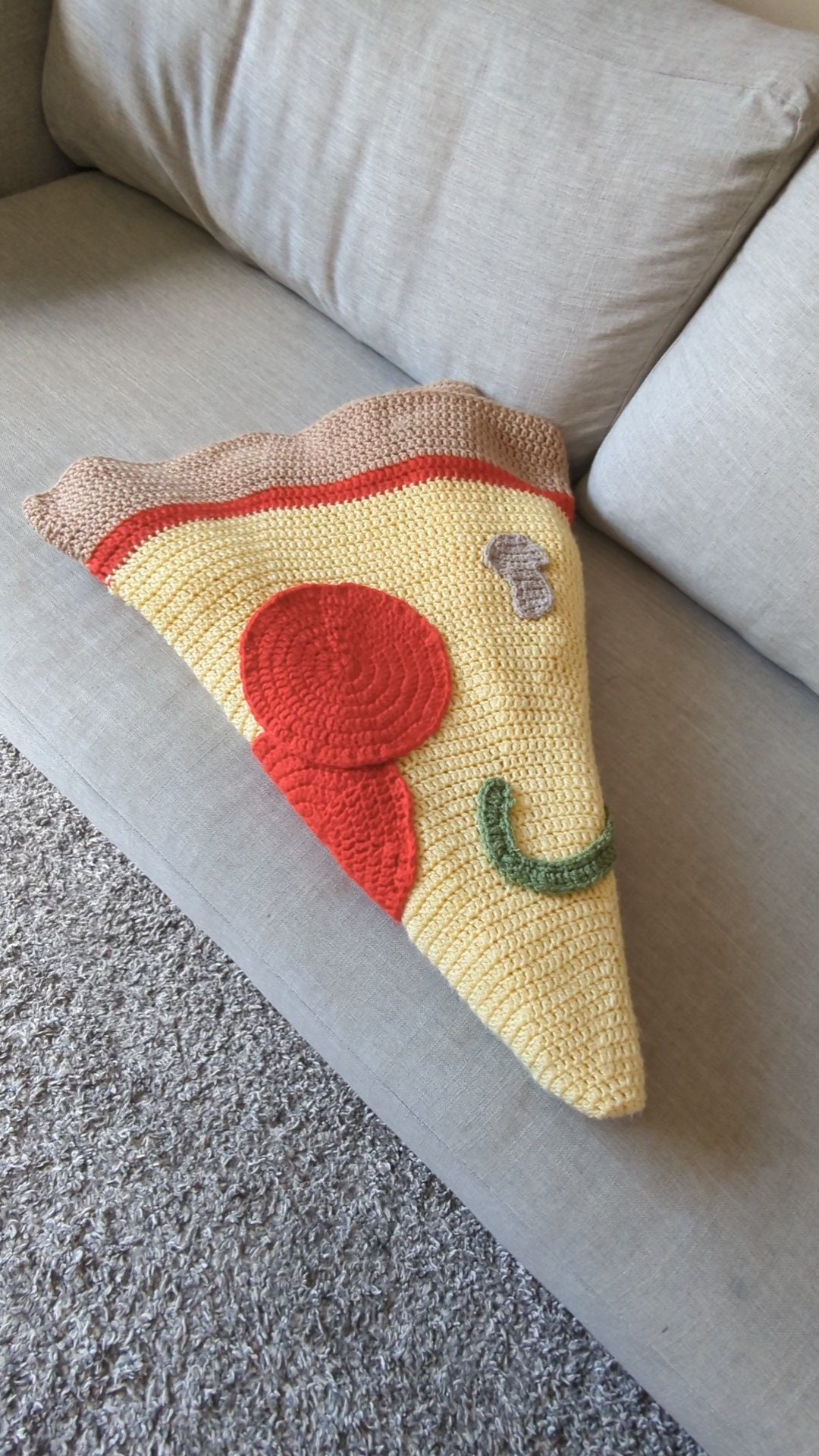 PDF PATTERN Pizza Blanket Crochet With Toppings Olives Pineapple Pepperoni  Mushrooms Peppers -  Sweden