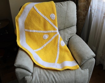 Citrus Blanket PDF Crochet Pattern Lemon Lime Orange Grape Fruit Novelty Food Throw Blanket