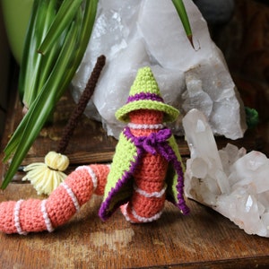 PDF CROCHET PATTERN Dress Up Earth Worm Wormy earthworm amigurumi witch Halloween hats image 1