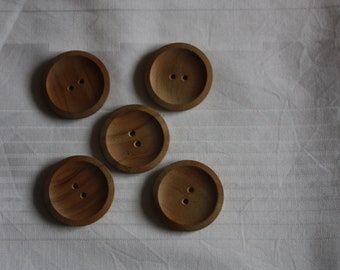 5 Holzknöpfe, 39 mm, 35 mm , 32mm, 29 mm oder 25 mm