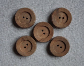 5 Holzknöpfe, 12  mm, 15 mm, 18 mm, 20 mm, 23 mm, 25 mm, 28 mm oder 30 mm