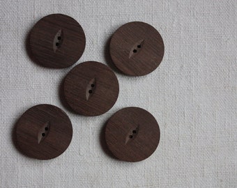 12 Boutons Ronds En Bois Naturel - Diamètre 1,4 Cm - N°5 - Origine France