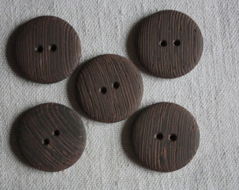 5 Holzknöpfe, 35 mm, 25 mm, 23 mm, 20 mm oder 15 mm