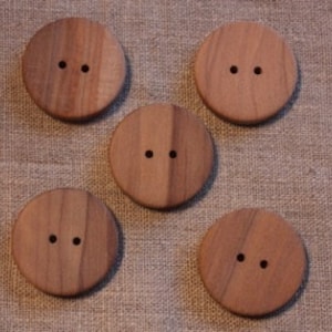 5 Holzknöpfe aus Olivenholz, 26 mm, 31 mm, 38 mm