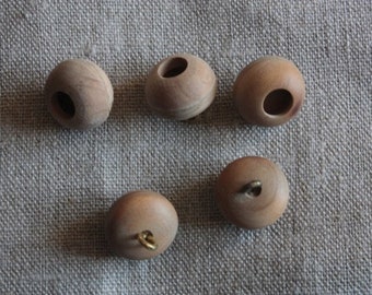 5 Holzknöpfe, 17 mm oder 30 mm  aus Olivenholz natur