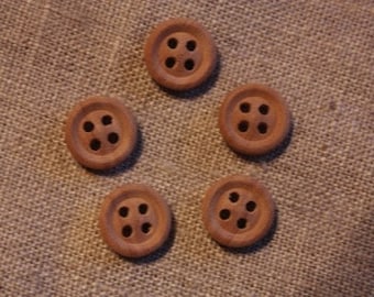 5 kleine Holzknöpfe,  Olivenholz, 12 mm oder  14 mm
