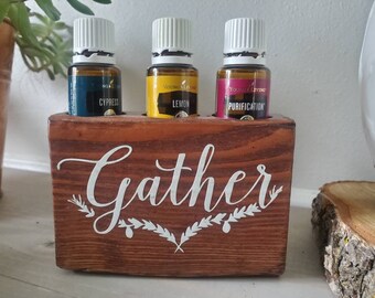 Essential oil holder- wooden "gather" small