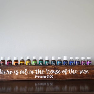 Essential oil shelf // oil storage // oil in the house of the wise