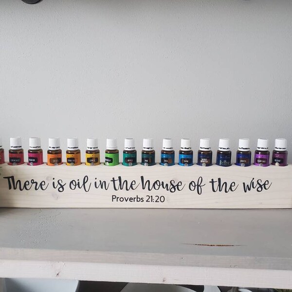 Essential oil shelf // oil block // storage // farmhouse // organizer // 15ml