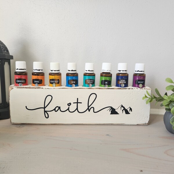 Essential oil shelf // oil storage // faith // gift