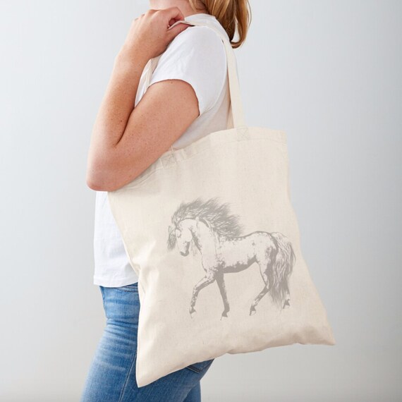 Baroque Horse Tote Bag Horse Bag Eco Friendly Reusable Etsy