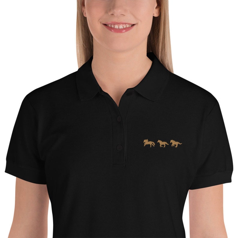Galloping Horses Polo Shirt Equestrian Gifts Horseback Etsy