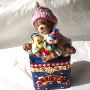 Bear and Toys Ceramic Trinket Box