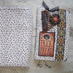 Halloween Fabric Junk Journal & Book Sleeve Set: Spooky Theme - Trick or Treat #1