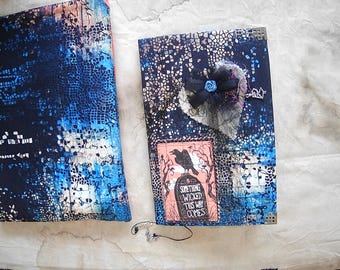 Diario de tela de Halloween con funda de libro: Tema "Algo malvado"