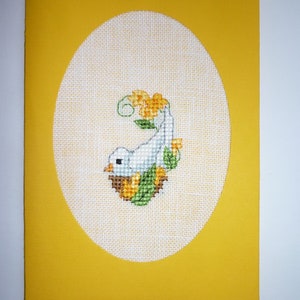 Klappkarte Weißer Vogel im Nest, mit Umschlag Bild 2