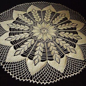 Filigree lace tablecloth Lugano, approx. 63 cm, cream white