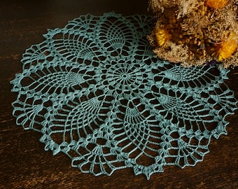 Lace doily Annabelle petrol, 39 cm