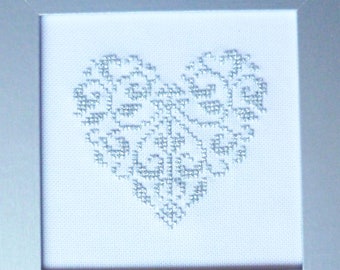 ¡Imagen de bordado del corazón de plata única!