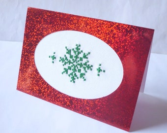 Christmas card snowflake with envelope