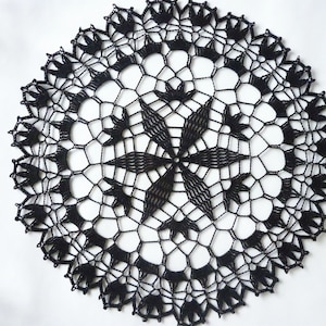 Lace doily Vienna, 36 cm black