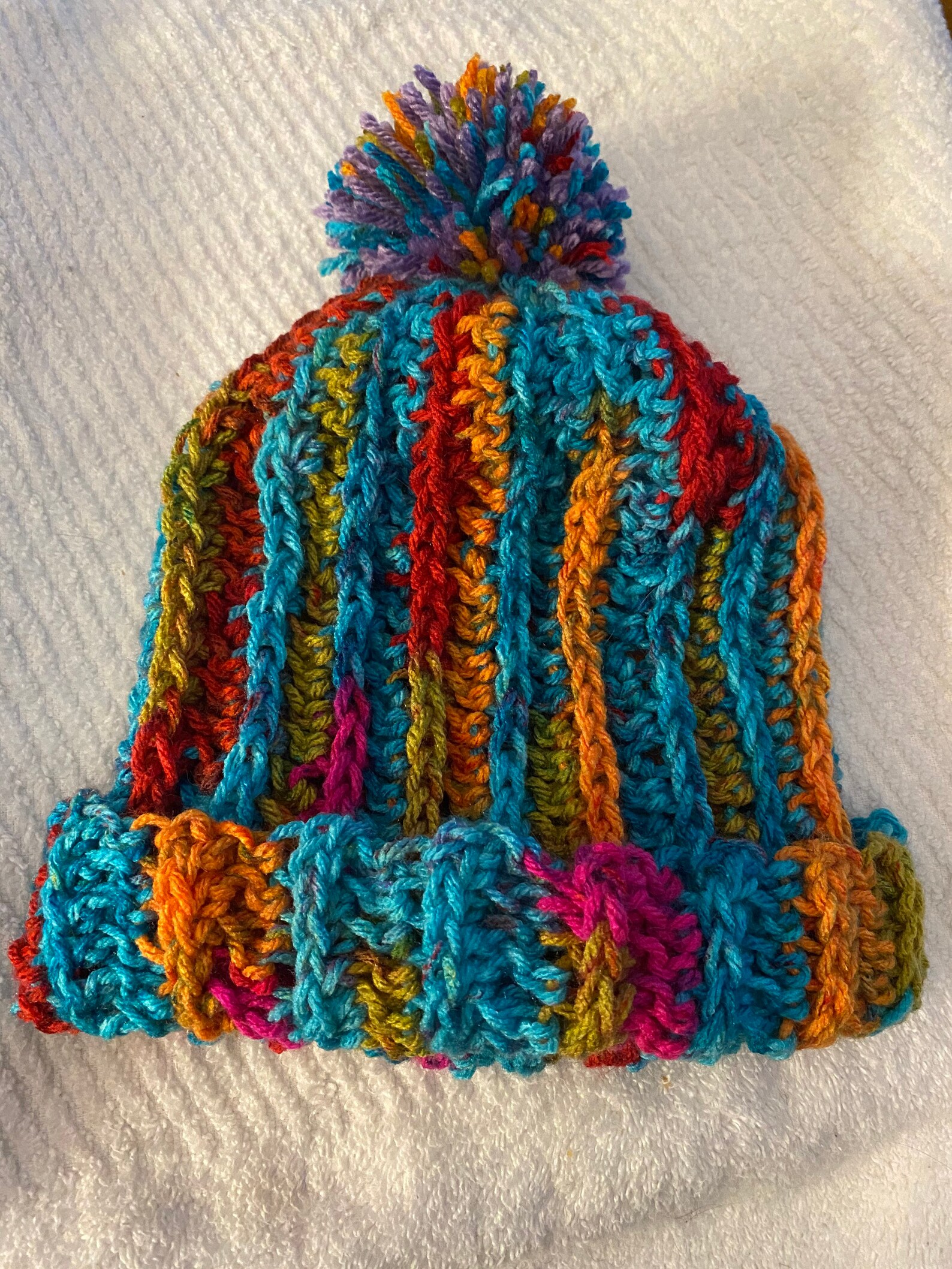 Handmade Crocheted Ribbed Toboggan Cap with PomPom Unisex Etsy