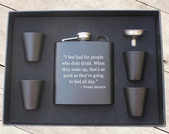 Hip Flask 8oz Brush Stainless Steel/& Leather Effect Alcohol Drink Black Pick