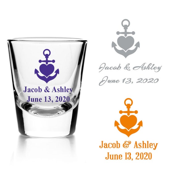 Set of 24 Personalized Key with Heart Design Bridal Shower Party Favors Custom Shot Glass Bridal Shower Favors D61 Wedding Reception
