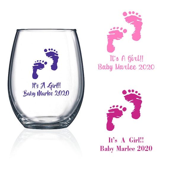 baby shower wine glass party favors