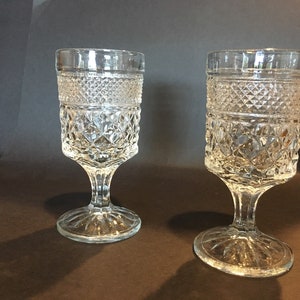 Vintage Anchor Hocking Crystal Wexford Claret Wine Goblet