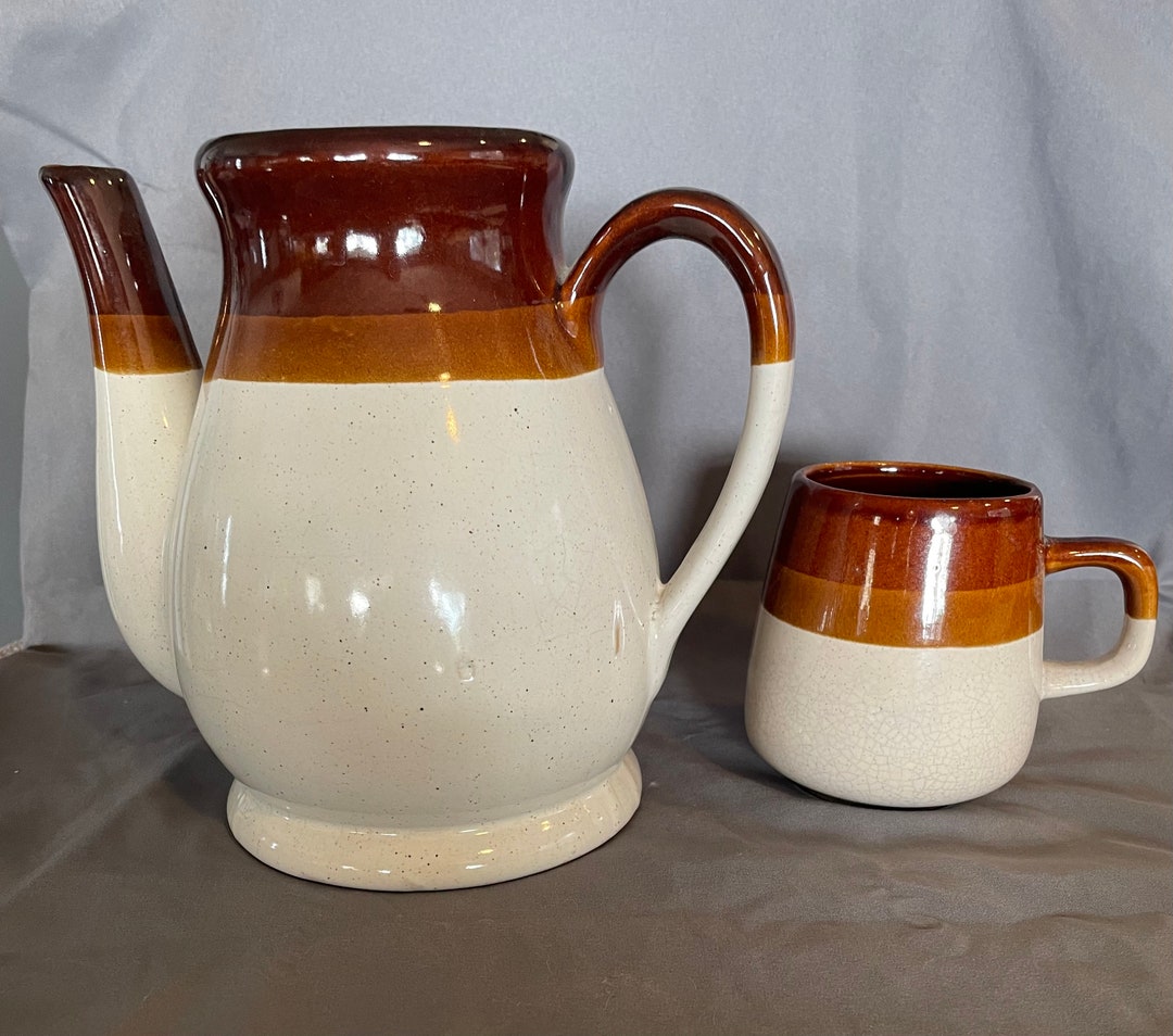 70’s Vintage Cottage Style Coffee Pot & Mug - Etsy